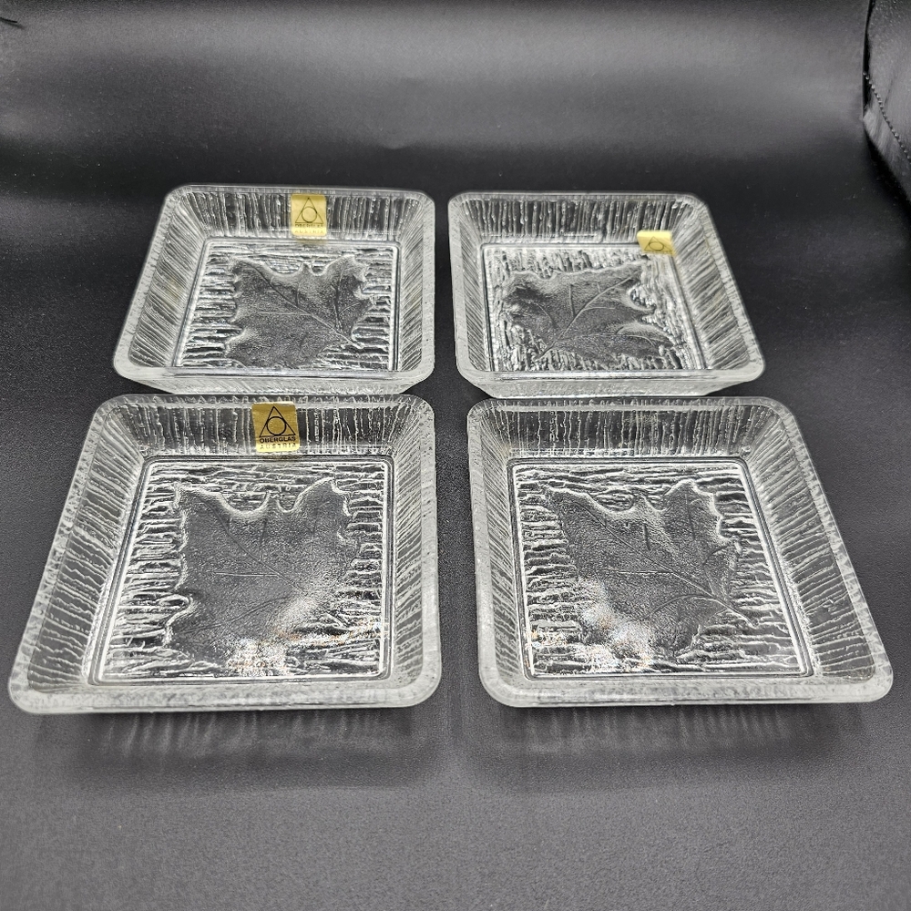 Austrian Oberglas Lot Of 4 - Coasters Trinket Dishes